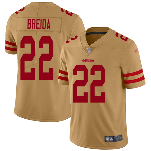 San Francisco 49ers Limited Gold Men Matt Breida NFL Jersey #22 Inverted Legend->san francisco 49ers->NFL Jersey